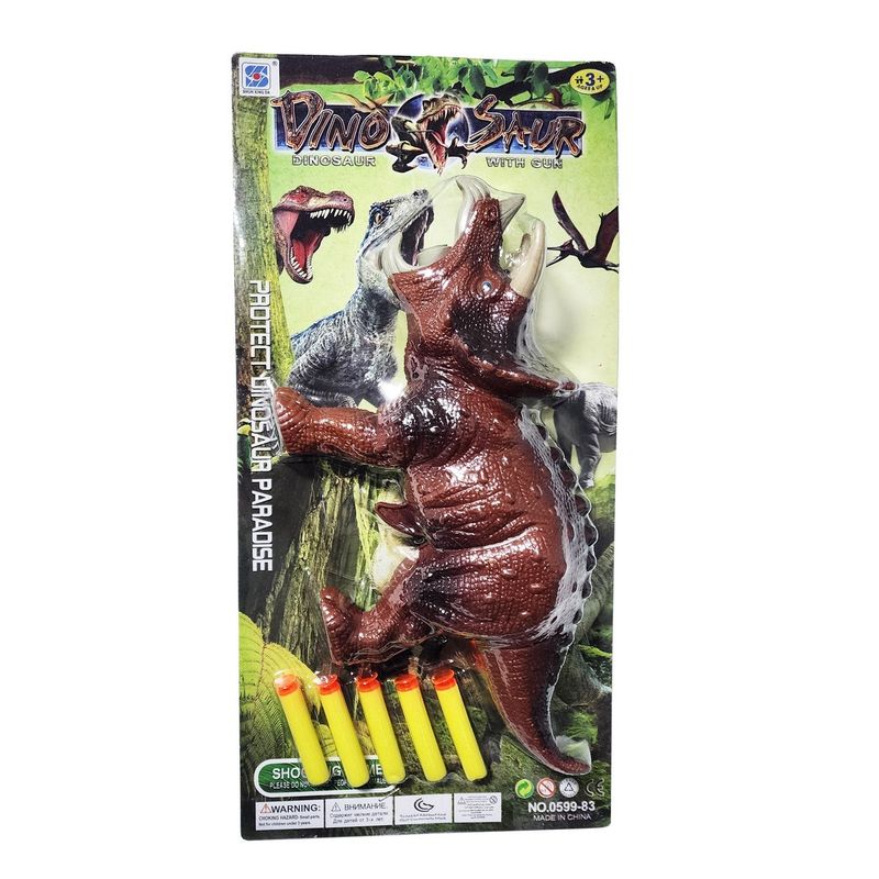 GENERICO - Pistola Dinosaurios Triceratops Lanza Dardos Nerf Juguete