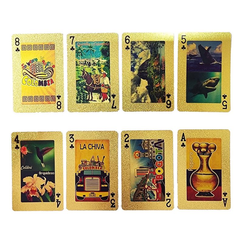 GENERICO - Cartas Baraja De Poker Cartas Dorado Colombia Artesanal