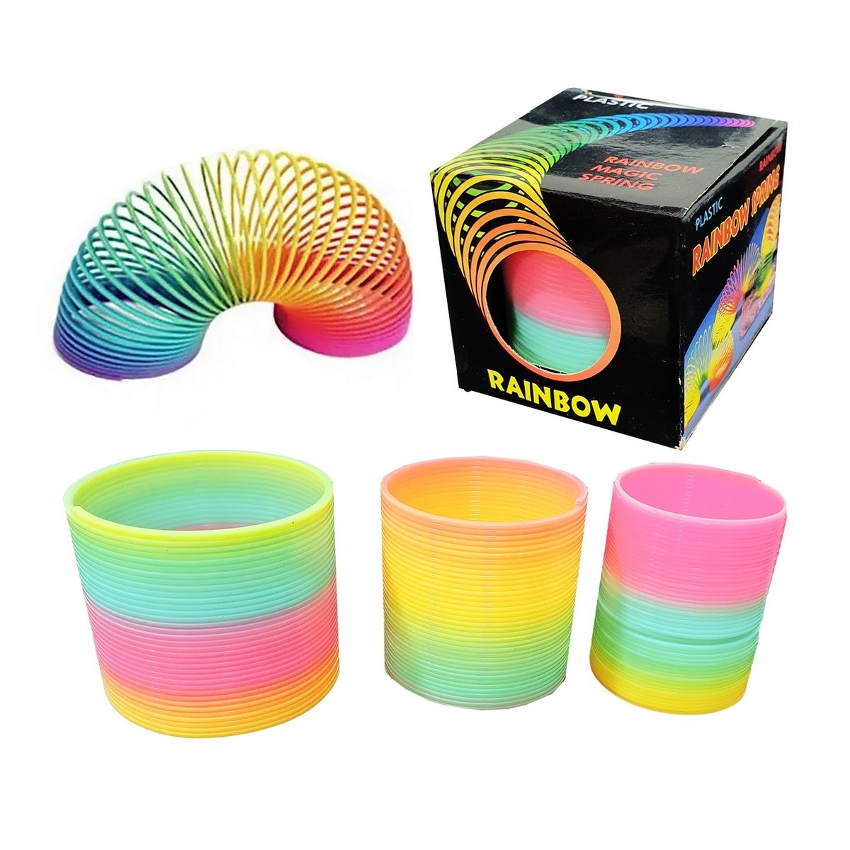 GENERICO - Spring Arcoiris Muelle Magico Juguete Niños Destreza X 3pcs