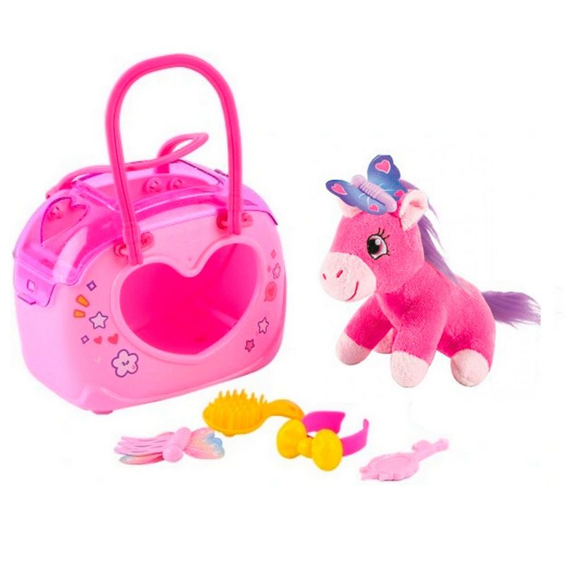 GENERICO - Maleta Bolso Juguete Mascota Unicornio Pony + Accesorios