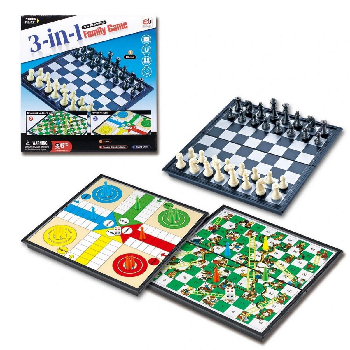 GENERICO - Ajedrez Juego Didactico Mesa Magnetico 3 En 1 Imantado