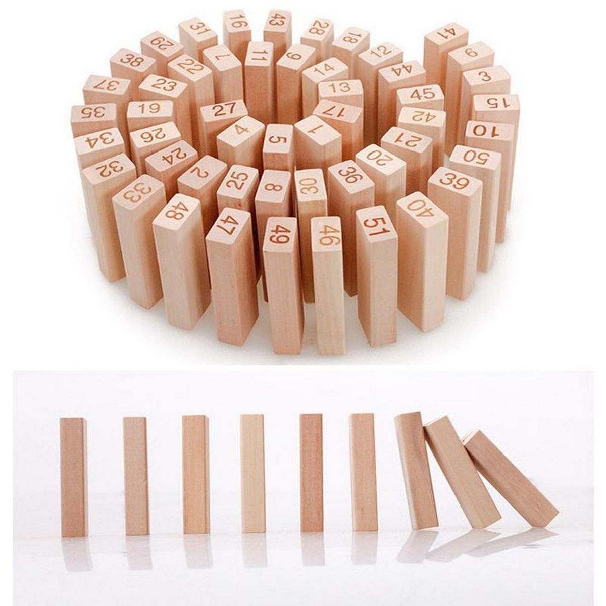 GENERICO - Jenga Tipo Torre Grande Madera Bloques 48pc Dados Juego Mesa