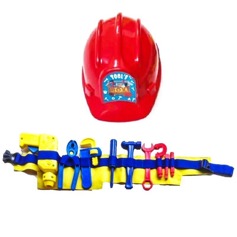 GENERICO - Juguete Set De Casco Herramienta Cinturon 52 Cm Disfraz Niño