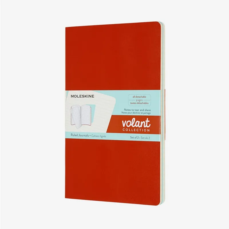 MOLESKINE - Libreta Volant Grande Rayas CoralAzul