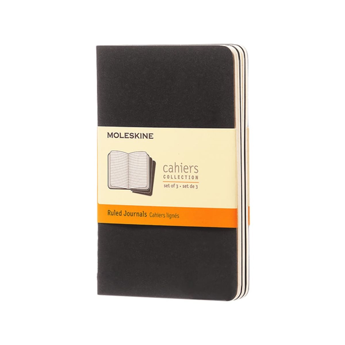 MOLESKINE - Libreta Cahier Pequeña Rayas X3 Negro