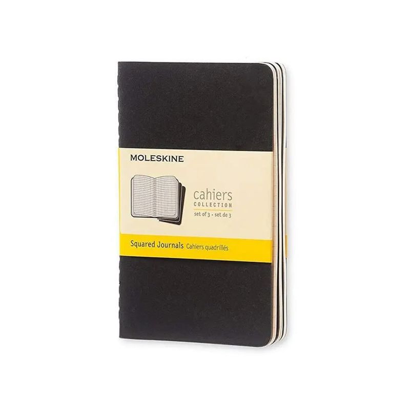 MOLESKINE - Libreta Cahier Pequeña Cuadros x3 Negra