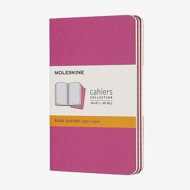 MOLESKINE - Libreta Cahier Pequeño Rayas X3 Rosado