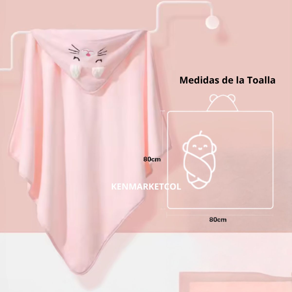 GENERICO - Toalla para Bebe Niños Suave Con Capota Multiusos