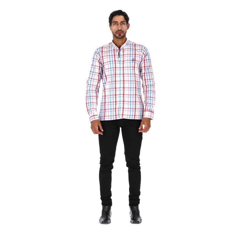 LA CHAQUETERIA - Camisa en Algodón 100% LCC2306 Rojo Azul