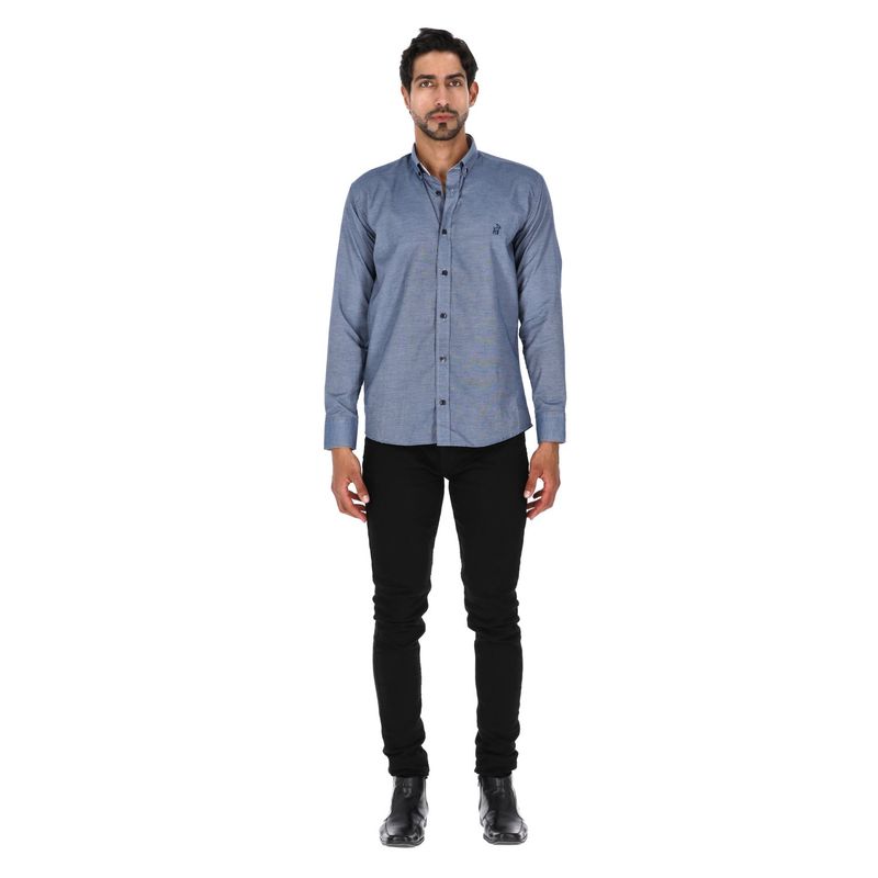 LA CHAQUETERIA - Camisa en Algodón 100% LCC2301 Azul Grisáceo