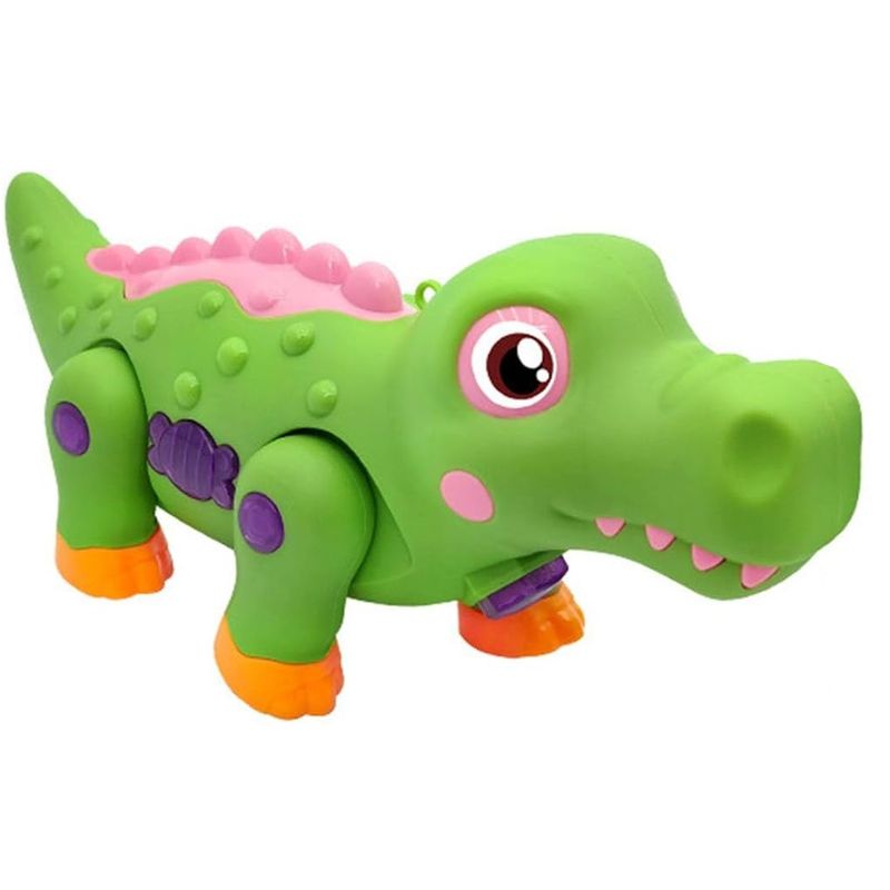GENERICO - Robot Cocodrilo Dinosaurio Mascota Luces Sonido +bateria
