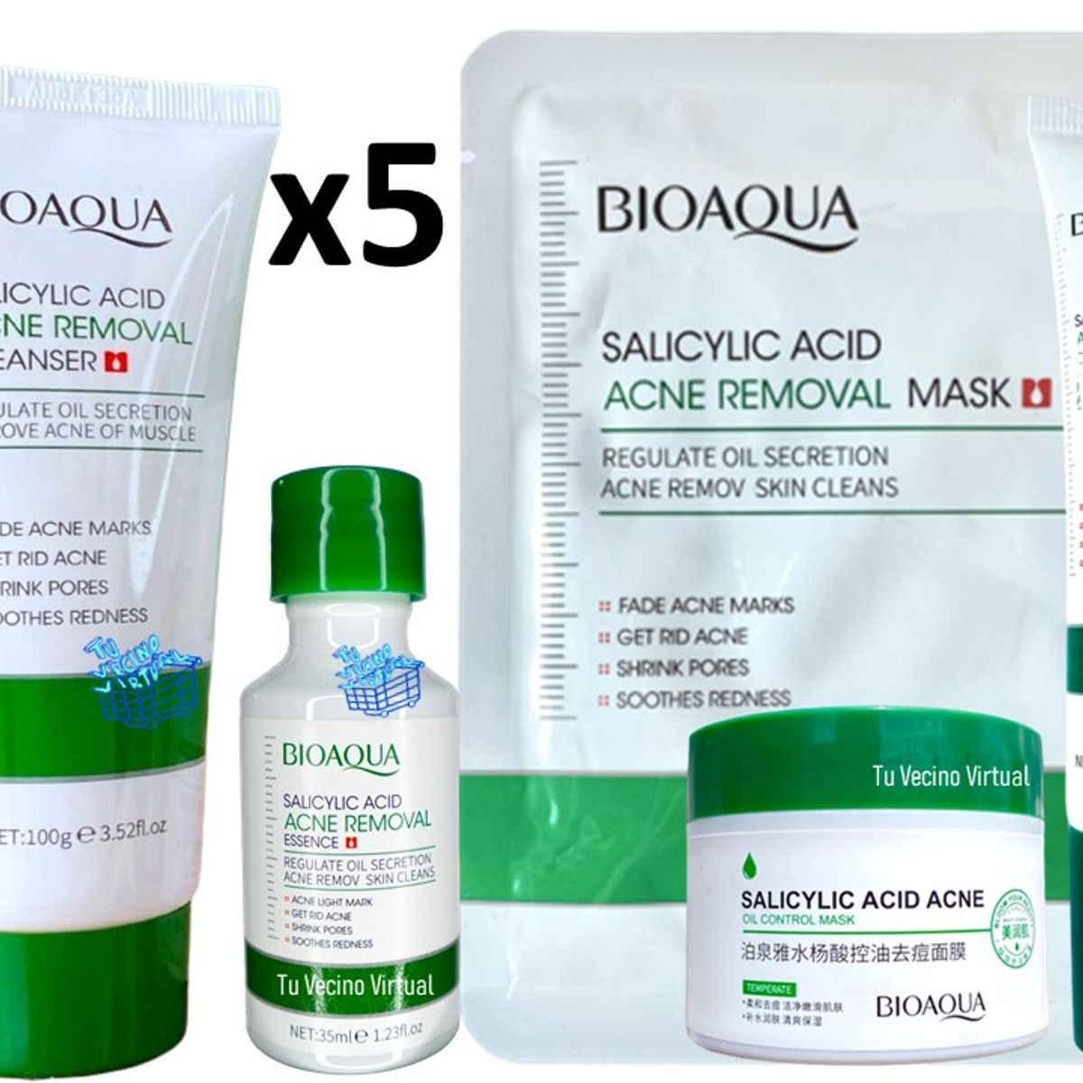BIOAQUA - Kit Acido Salicílico X5 Bioaqua