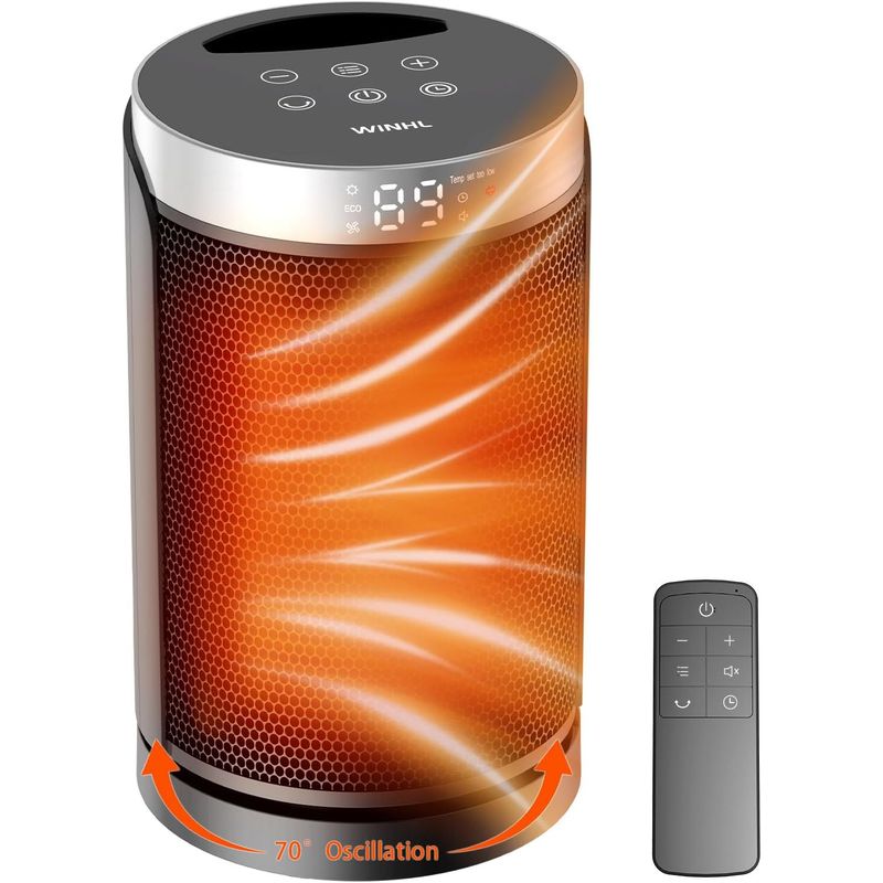 GENERICO - Calentador Eléctrico De Ambiente Portátil Oscilación y Control 1500W
