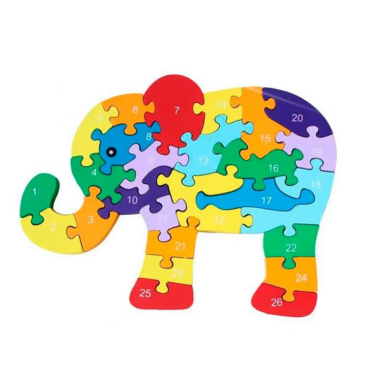 GENERICO - Rompecabezas Elefante Interactivo 3d Juego Didactico Colores
