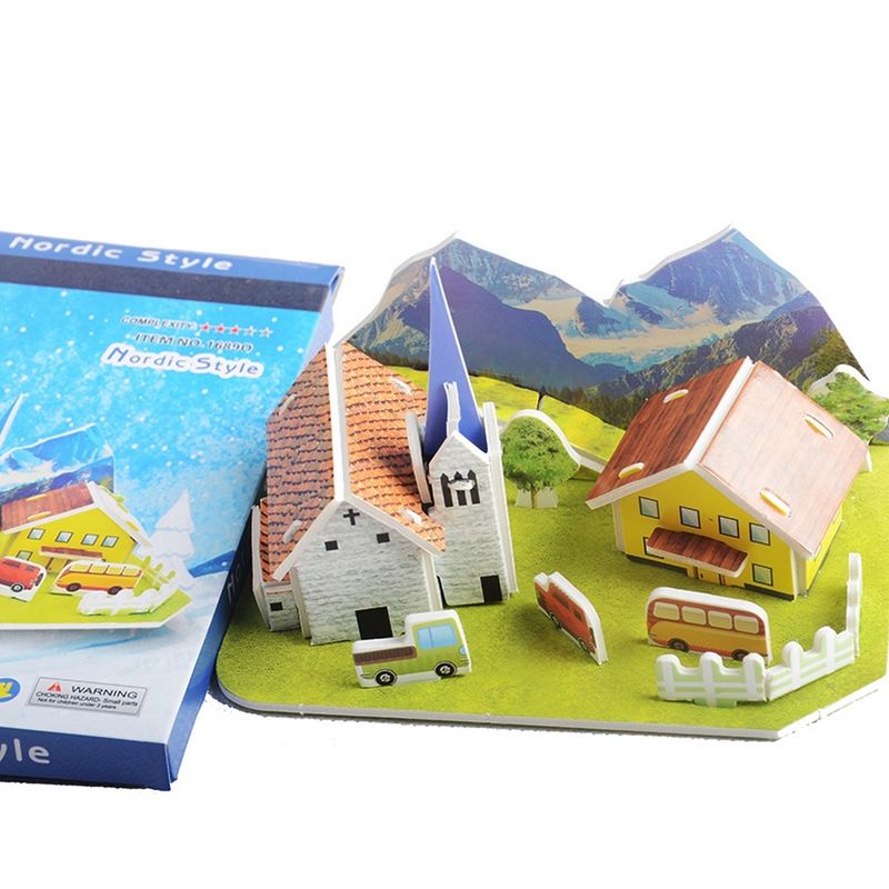 GENERICO - Rompecabezas Casa Villa Jardin Nordi Juego Didactico Armable