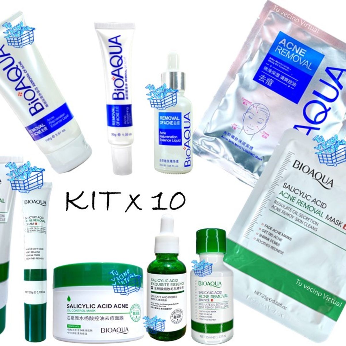 BIOAQUA - Kit Acido Salicílico - Kit Antiacne  Bioaqua