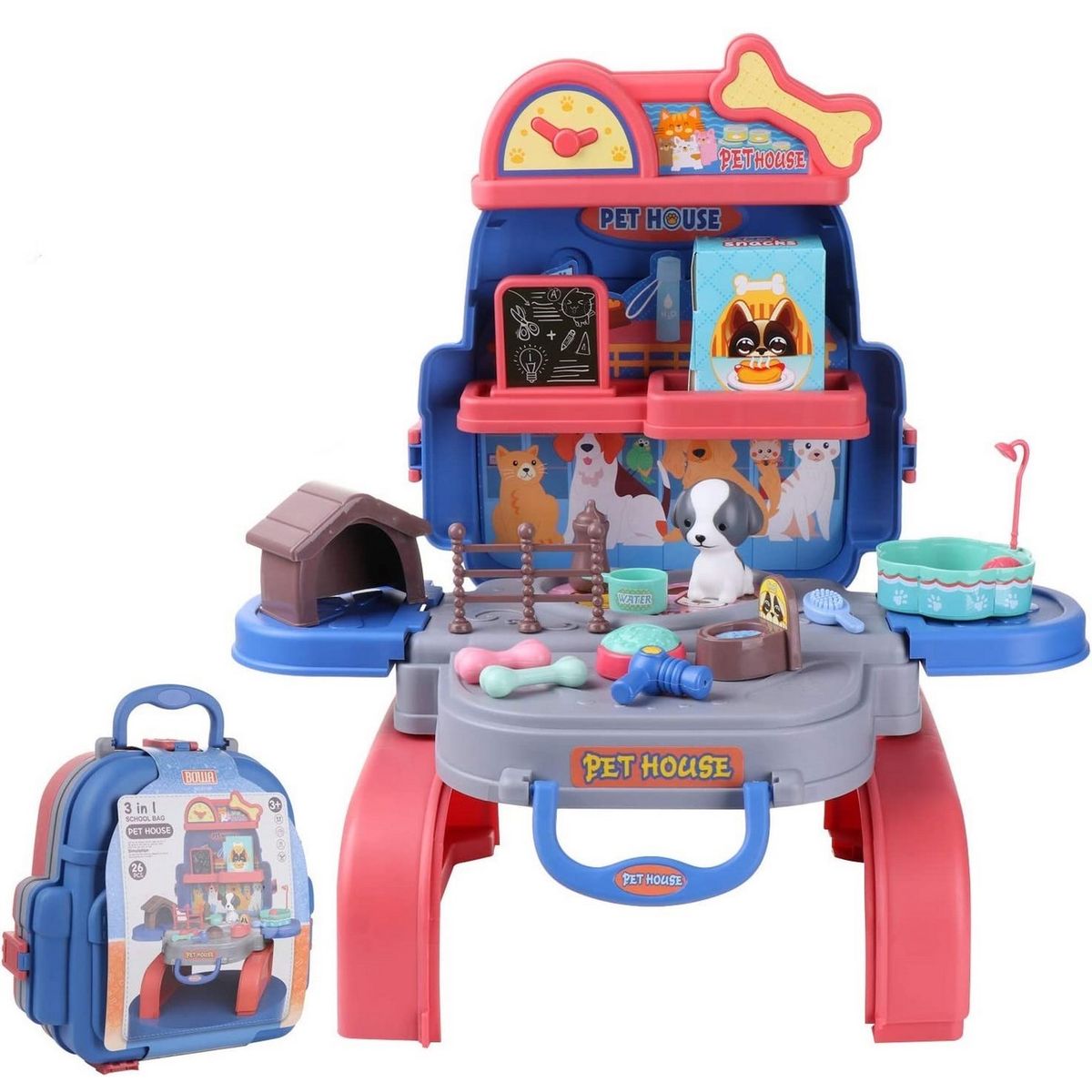 GENERICO - Set Casa De Macotas Maleta Portátil Niño a Didáctico Juego