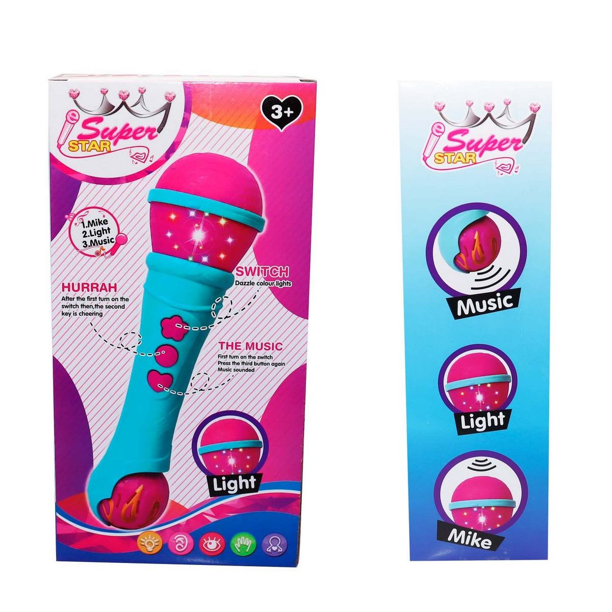 GENERICO - Micrófono Para Niñas Con Luz Y Sonidos Juguete + Baterias