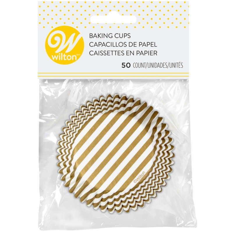 WILTON - CAPACILLOS LINEAS DORADAS X 50 UND