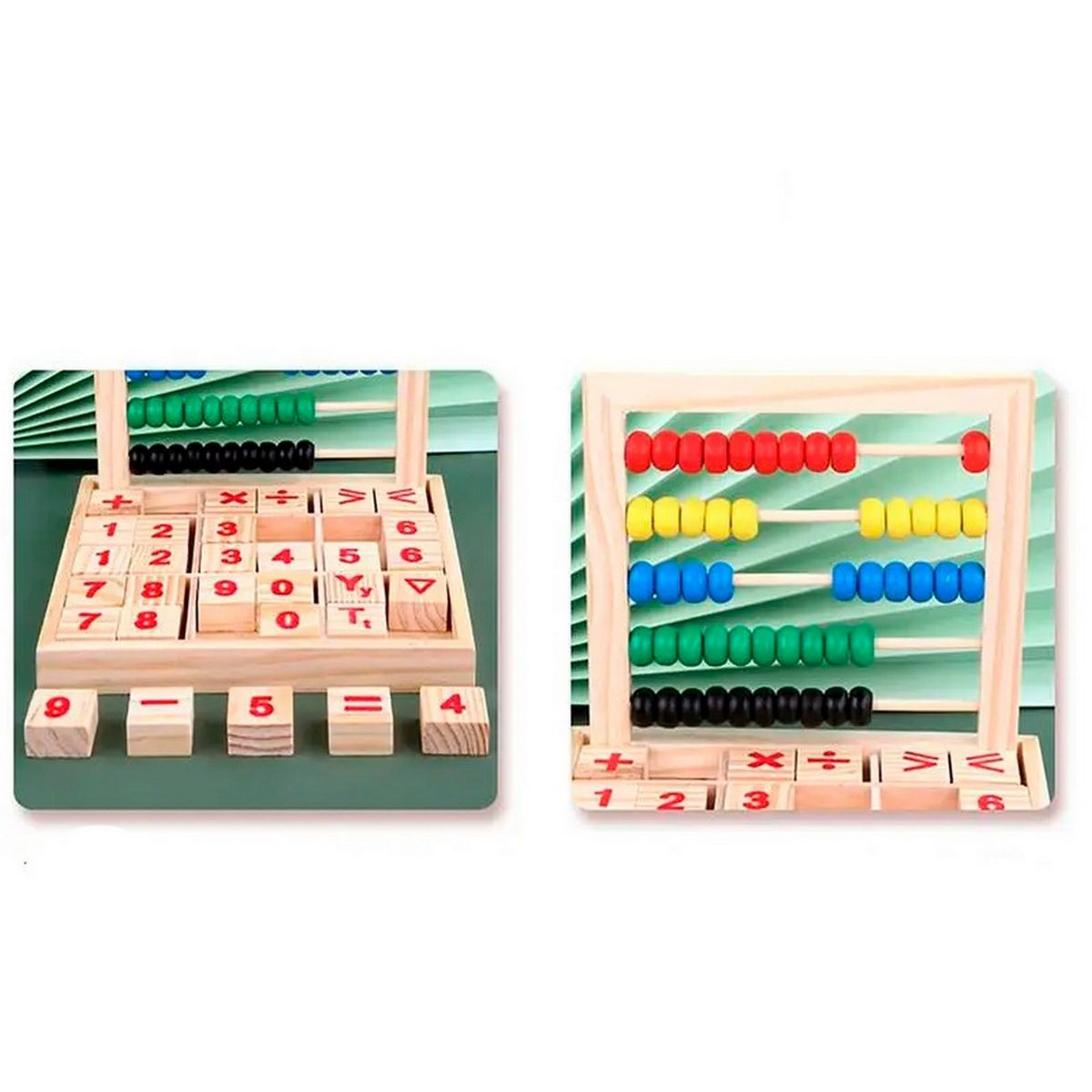 GENERICO - Abaco Matematico Bloques Madera Estudio Niños Abacus Aprende