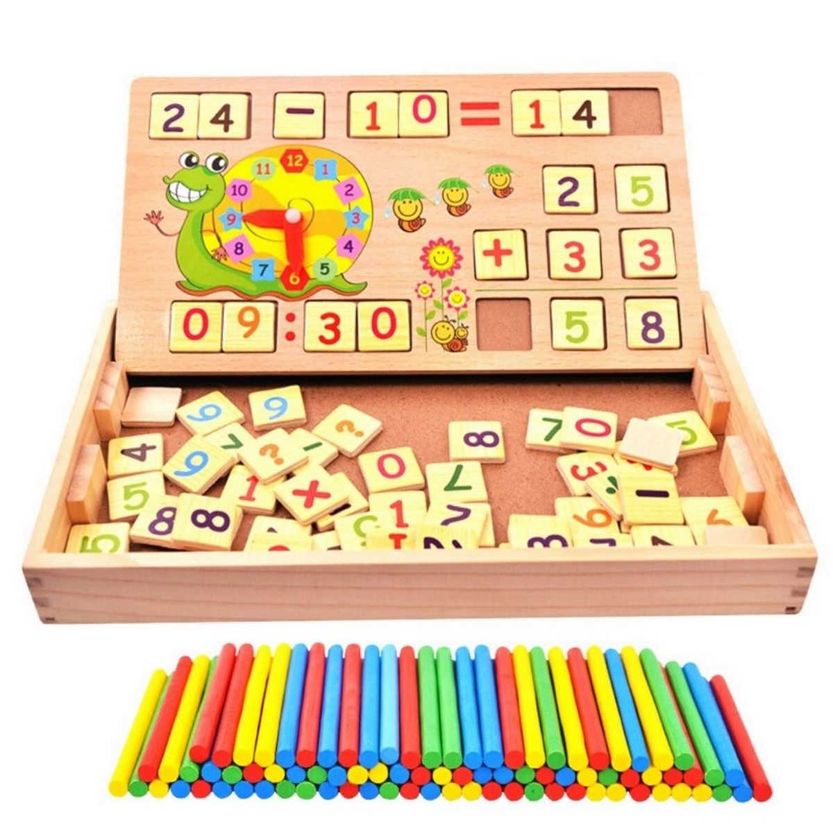 GENERICO - Juego Madera Didactico Montessori Didactico Matematico +-x