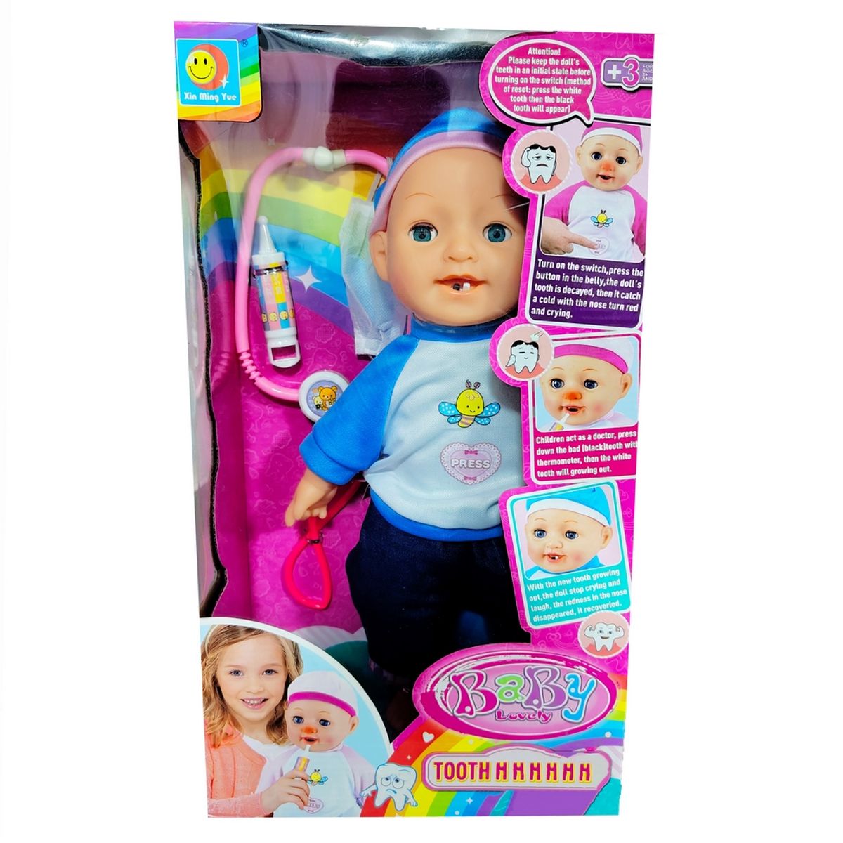 GENERICO - Muñeco Bebe Mi Primer Diente Juguete Interativo Sonido Luces