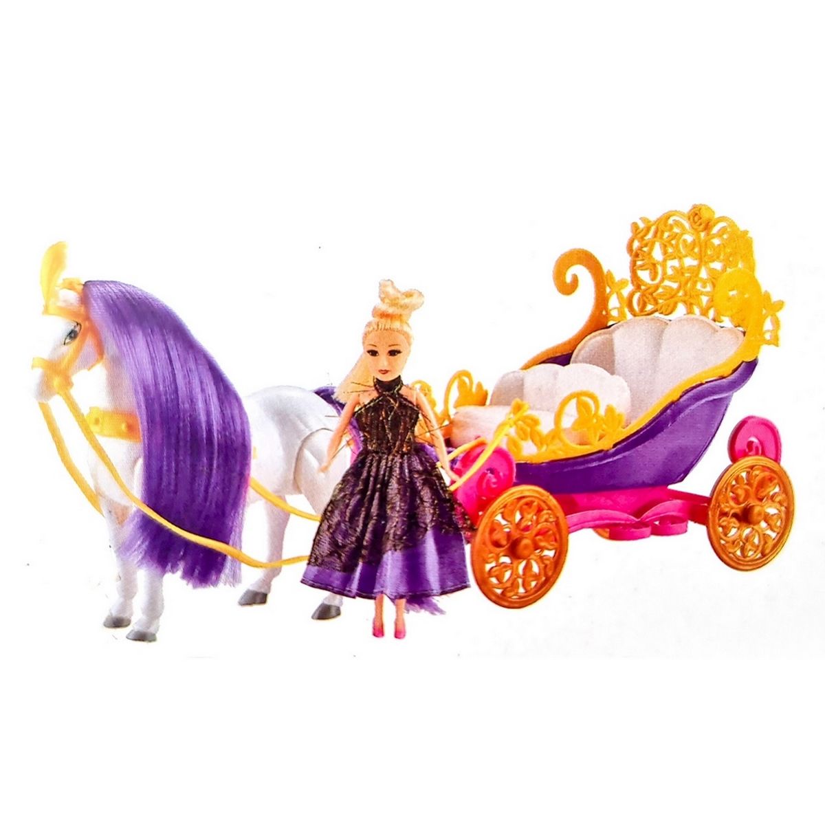 GENERICO - Princesas Con Carruaje Y Pony Luces Sonido Y Movimiento