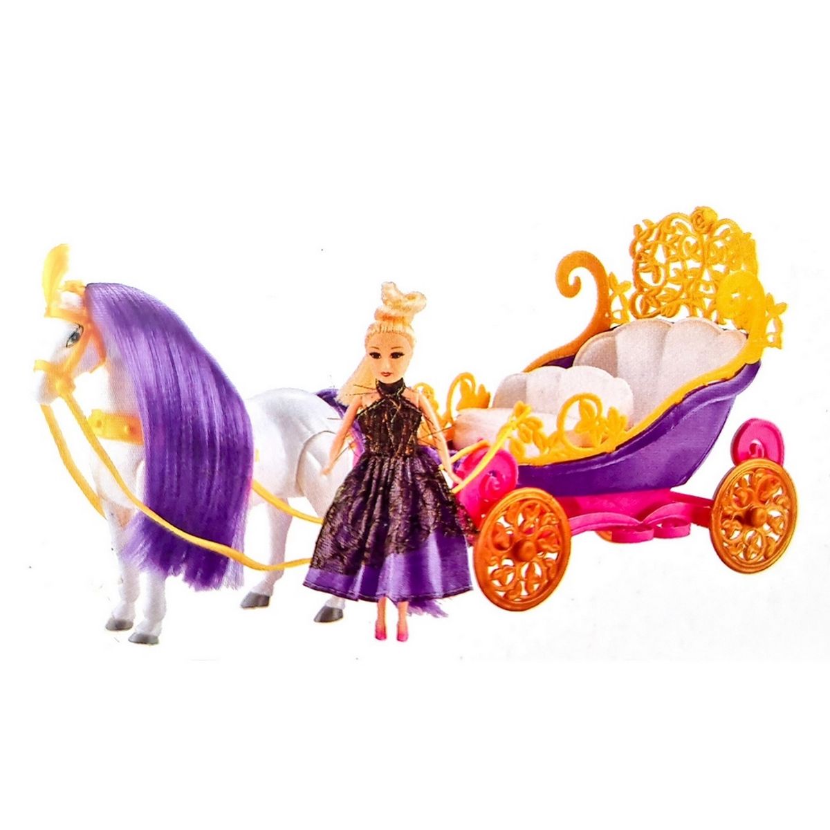 GENERICO - Princesas Con Carruaje Y Pony Luces Sonido Y Movimiento