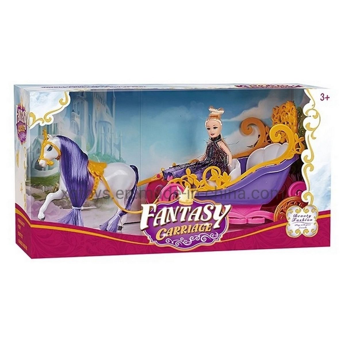 GENERICO - Princesas Con Carruaje Y Pony Luces Sonido Y Movimiento