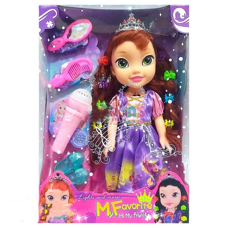 GENERICO - Muñeca Princesa Rapunzel Luces Niña Sonido