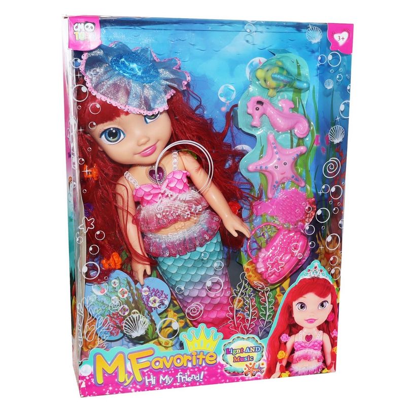 GENERICO - Muñeca Princesa Sirena Luces Niña Sonido