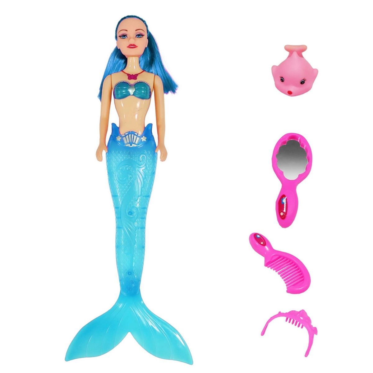 GENERICO - Muñeca Princesa Sirena Grande Luces Niña Accesorios Juguete