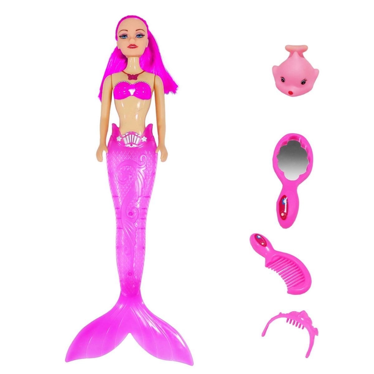 GENERICO - Muñeca Princesa Sirena Grande Luces Niña Accesorios Juguete