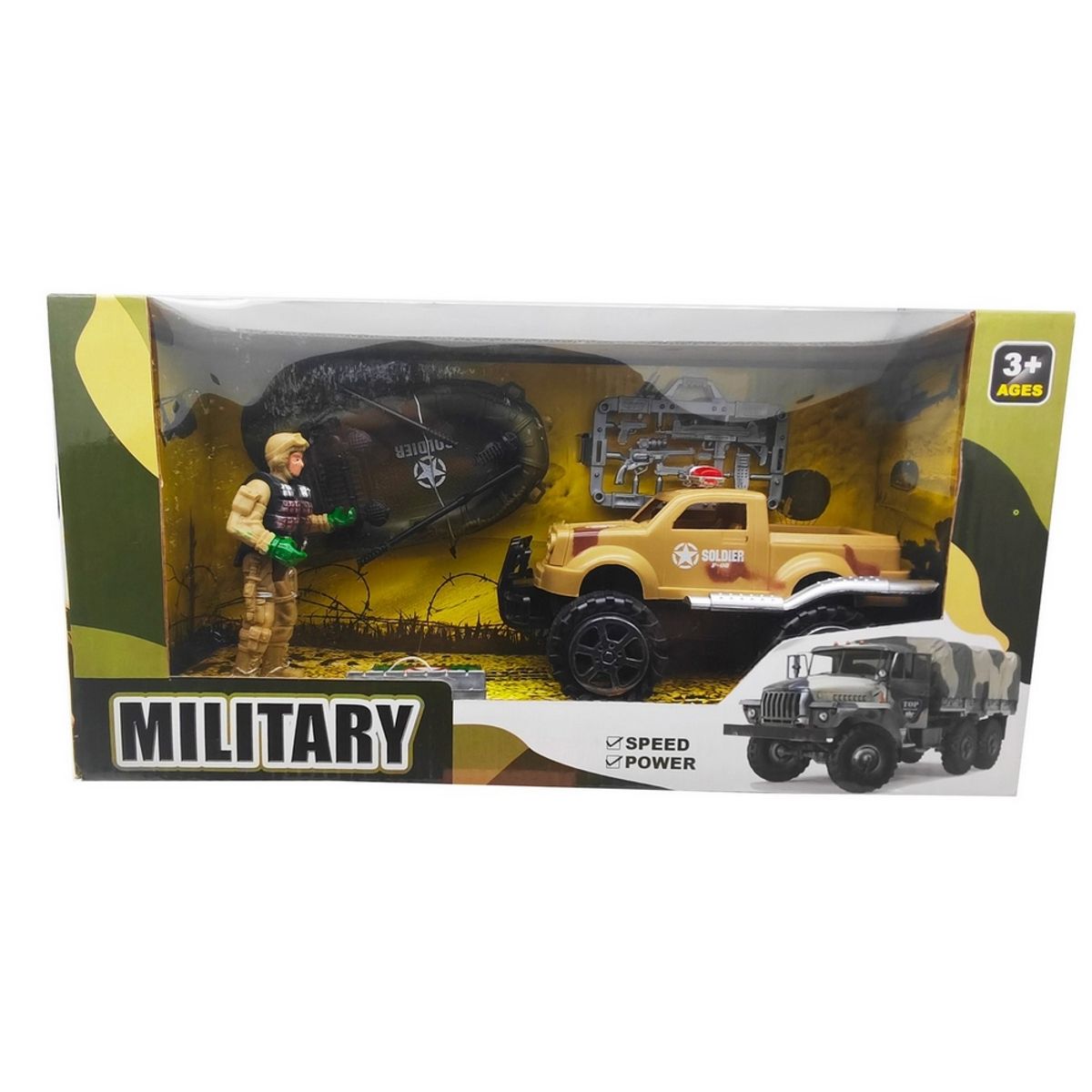 GENERICO - Carro Militar Lancha Militar Soldado Dotación Juguete Niños