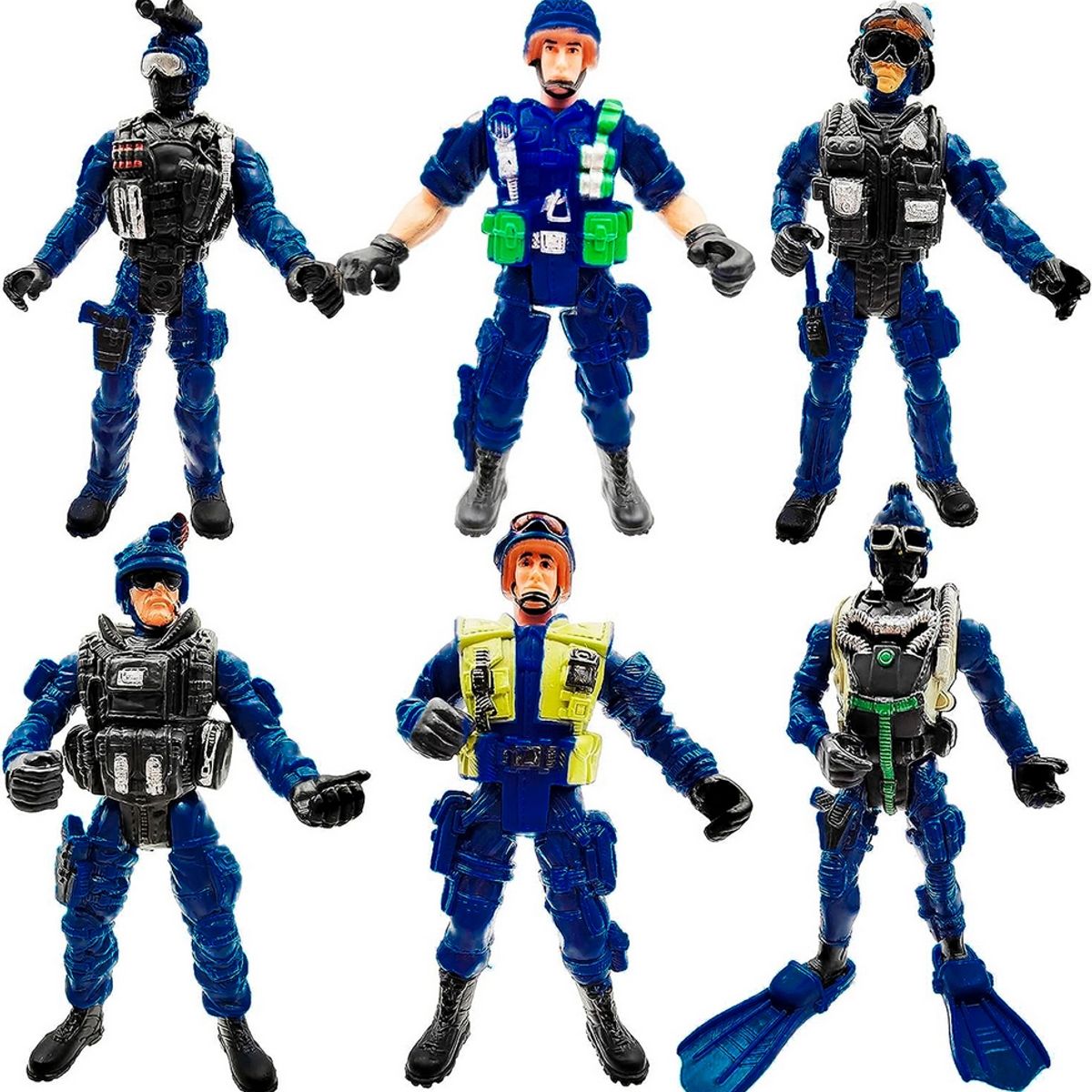 GENERICO - Soldado Militar Policia Swat Acción Niños Coleccionable X 6