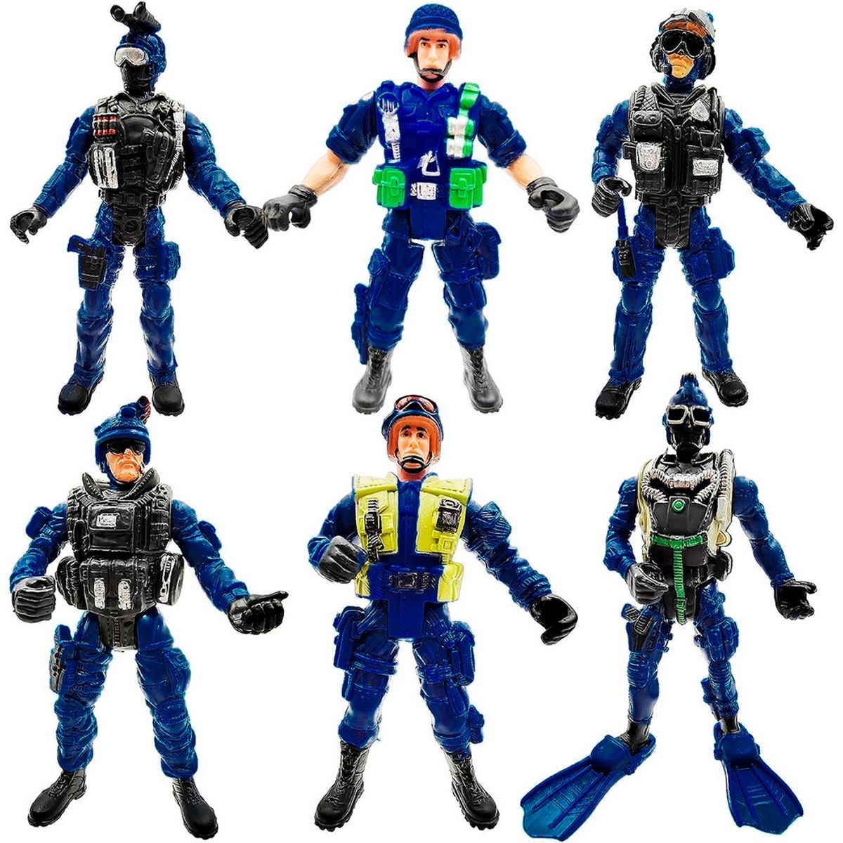 GENERICO - Soldado Militar Policia Swat Acción Niños Coleccionable X 6