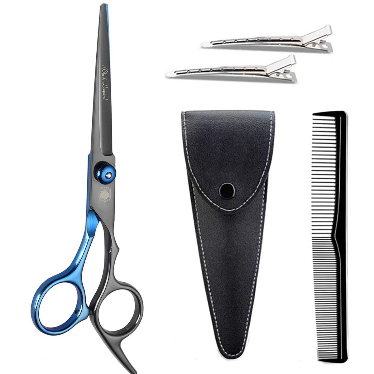 GENERICO - Tijera de corte profesional para peluqueria Black Leopard BlackBlue