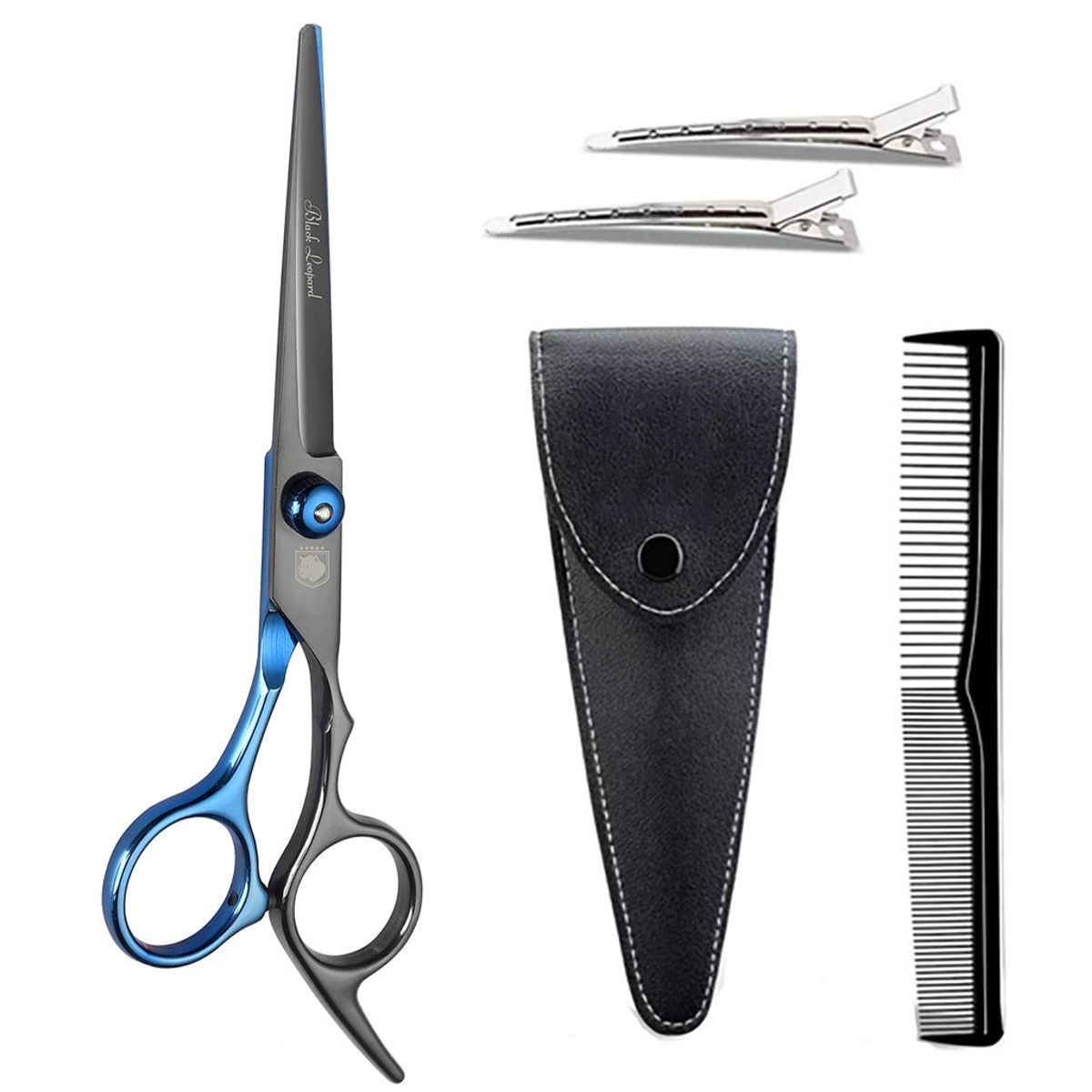 GENERICO - Tijera de corte profesional para peluqueria Black Leopard BlackBlue