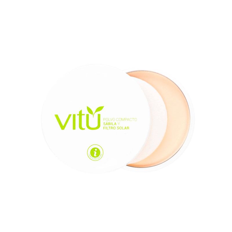 VITU - Polvo Vitú Compacto Sábila Y Filtro Solar Tono 03 Nuez