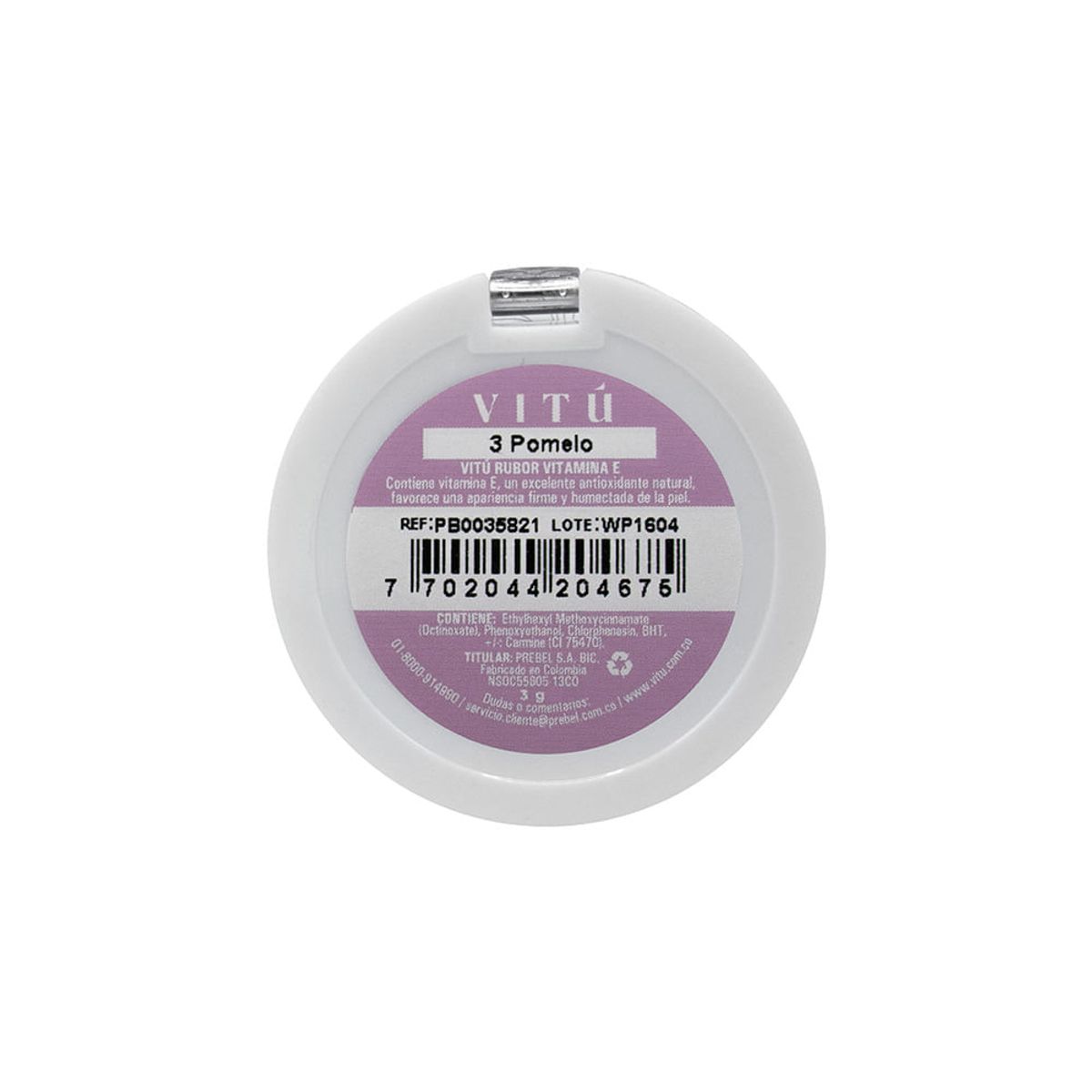 VITU - Rubor Vitú Compacto Vitamina E Tono 03 Pomelo