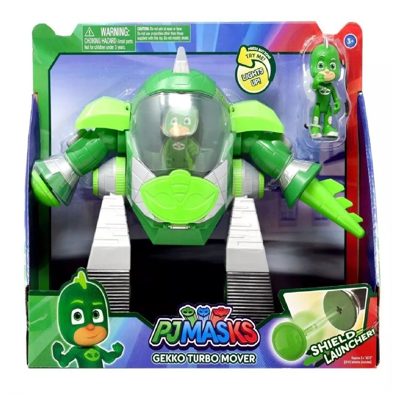 PJ MASKS - Pj Masks Heroes En Pijama Vehículo Turbo Movers Gekko Luces