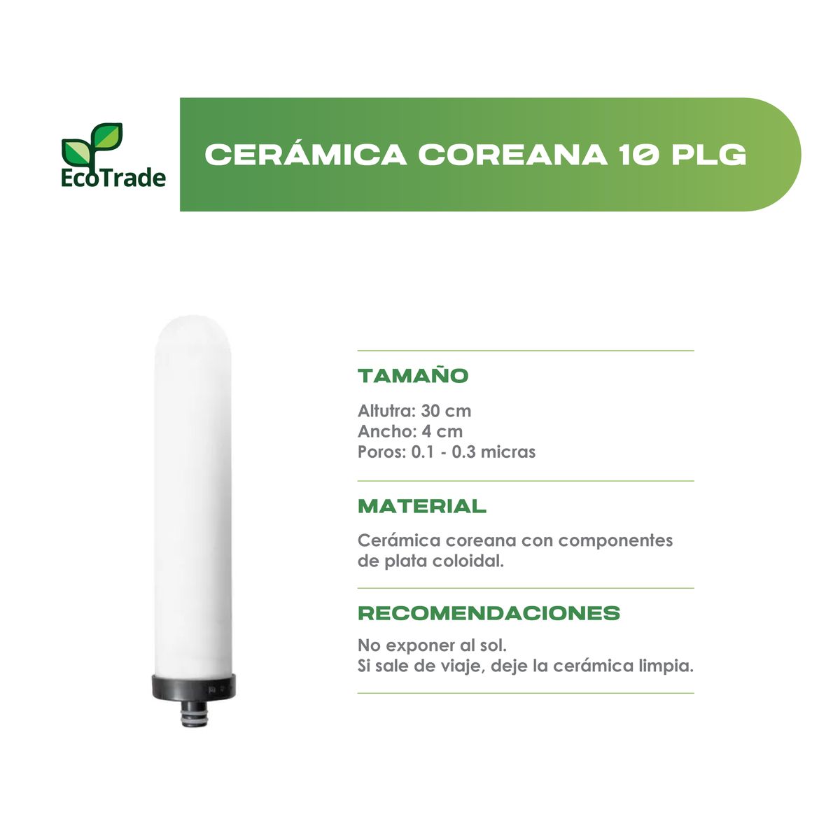 ECOTRADE - Kit 2 repuestos filtro purificador agua ecoultra3 Ecotrade