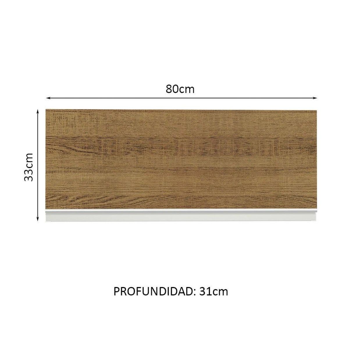 MADESA - Mueble de Cocina Superior Glamy 80 cm 1 Puerta Abatible Blanco/Marrón