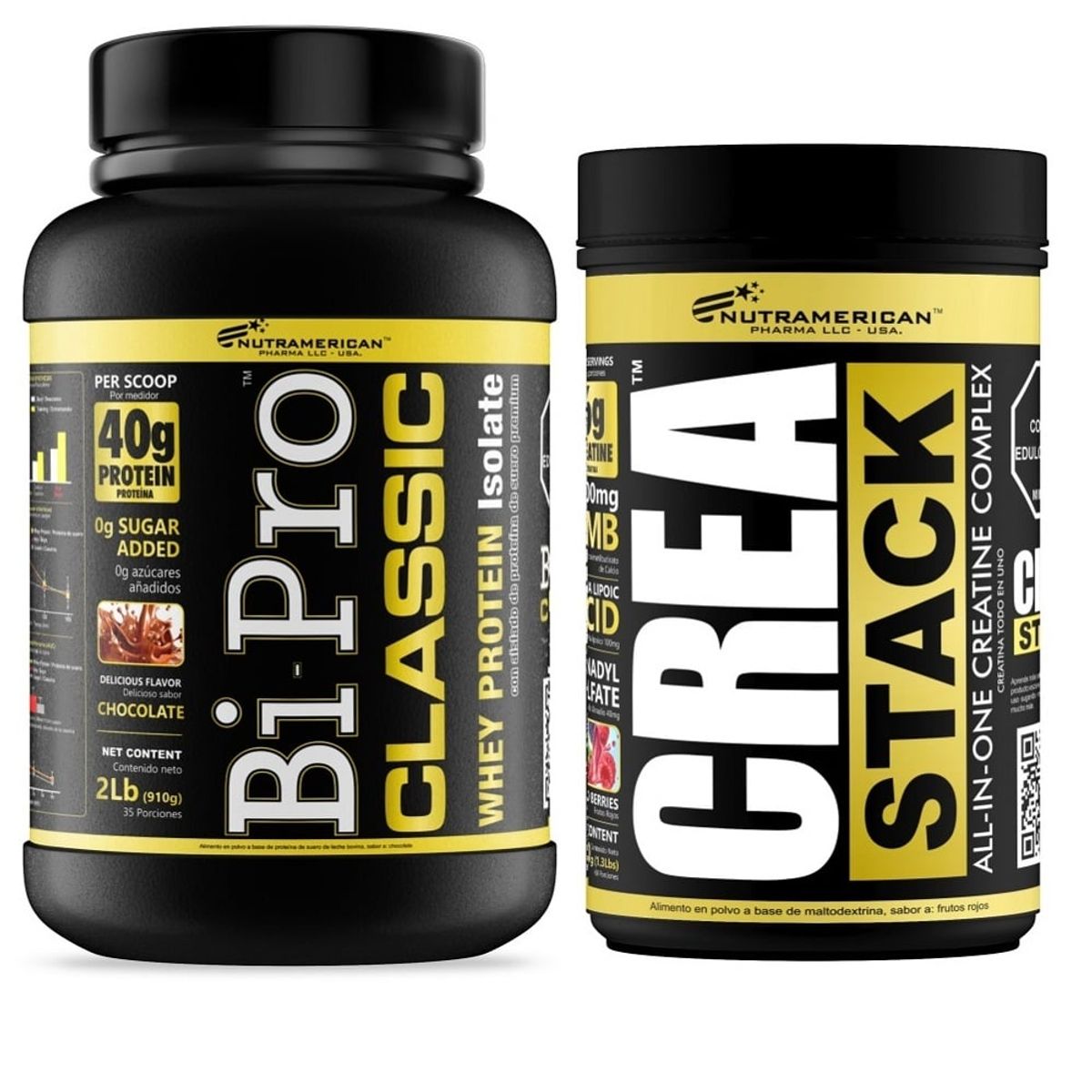 MEGAPLEX - Combo Proteina Bipro Classic Chocolate 2 lb+Creatina Crea Stack 1.3 LB