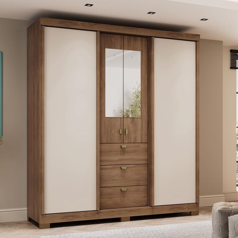 BERTOLINI - Closet armario 180cm 2 puertas corredizas 3 cajones en MDP