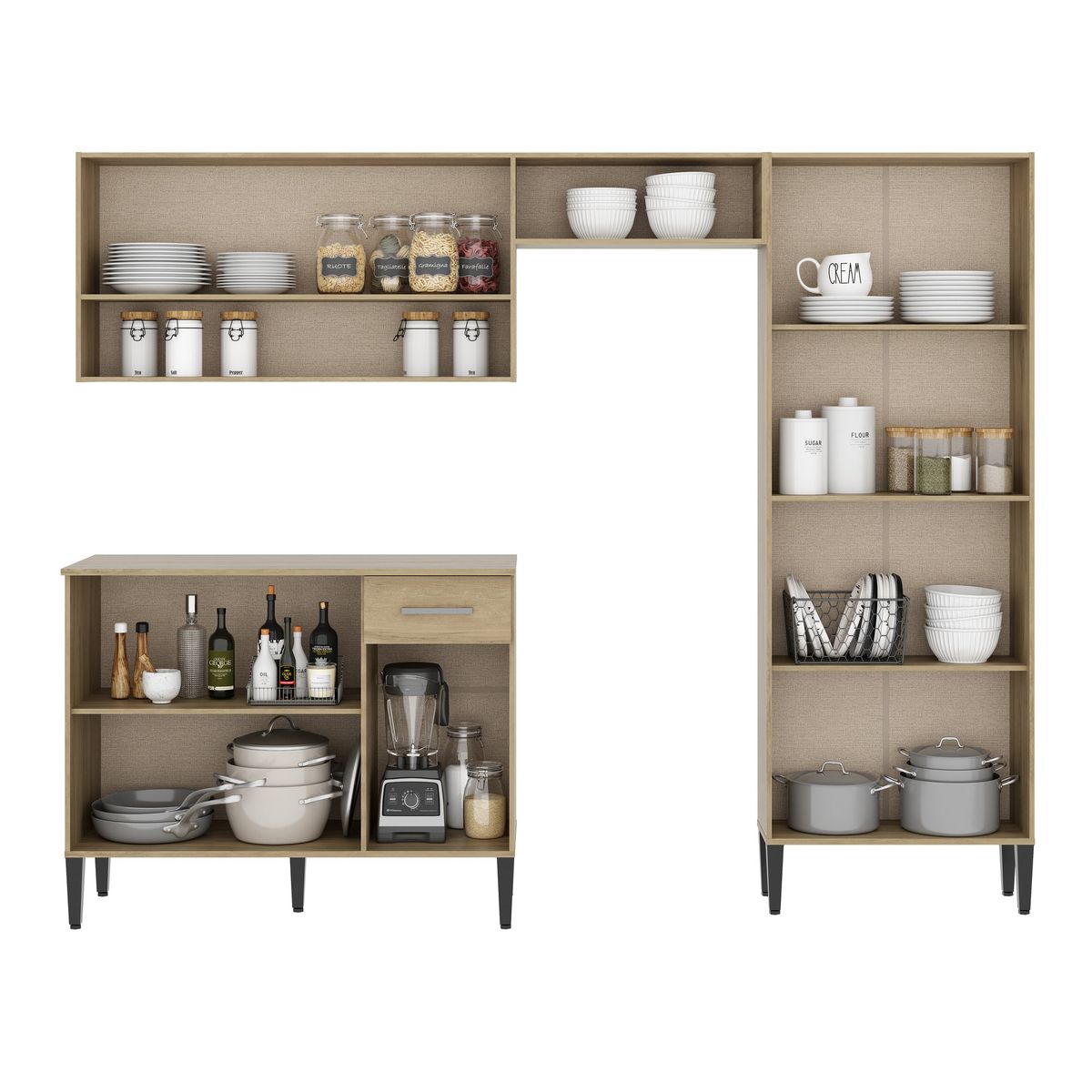 BERTOLINI - Cocina Integral  de 230cm con mesón en MDP-