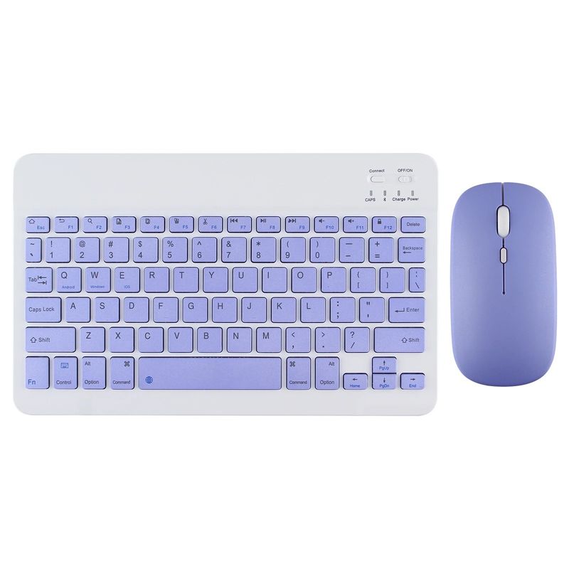 KEYBOARD - Teclado Bluetooth Kit Mouse Y Teclado Keyboard Nuevo Morado