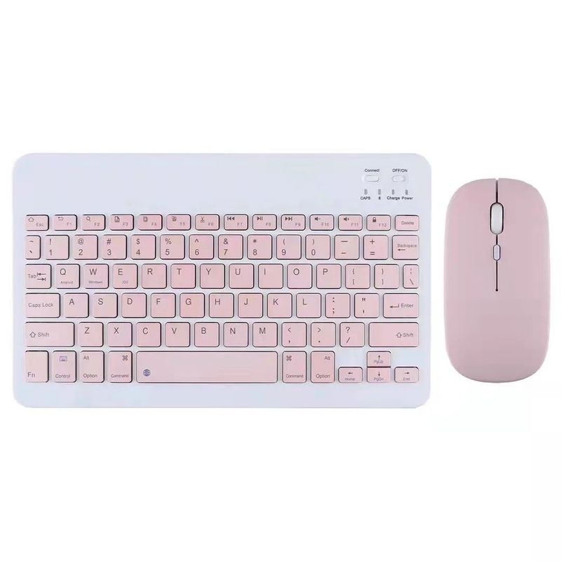 KEYBOARD - Teclado Bluetooth Kit Mouse Y Teclado Keyboard Nuevo Rosa