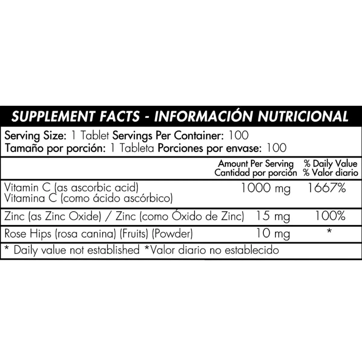 HEALTHY AMERICA - Vitamina C 1000 mg con Zinc 100 Tabletas Healthly America