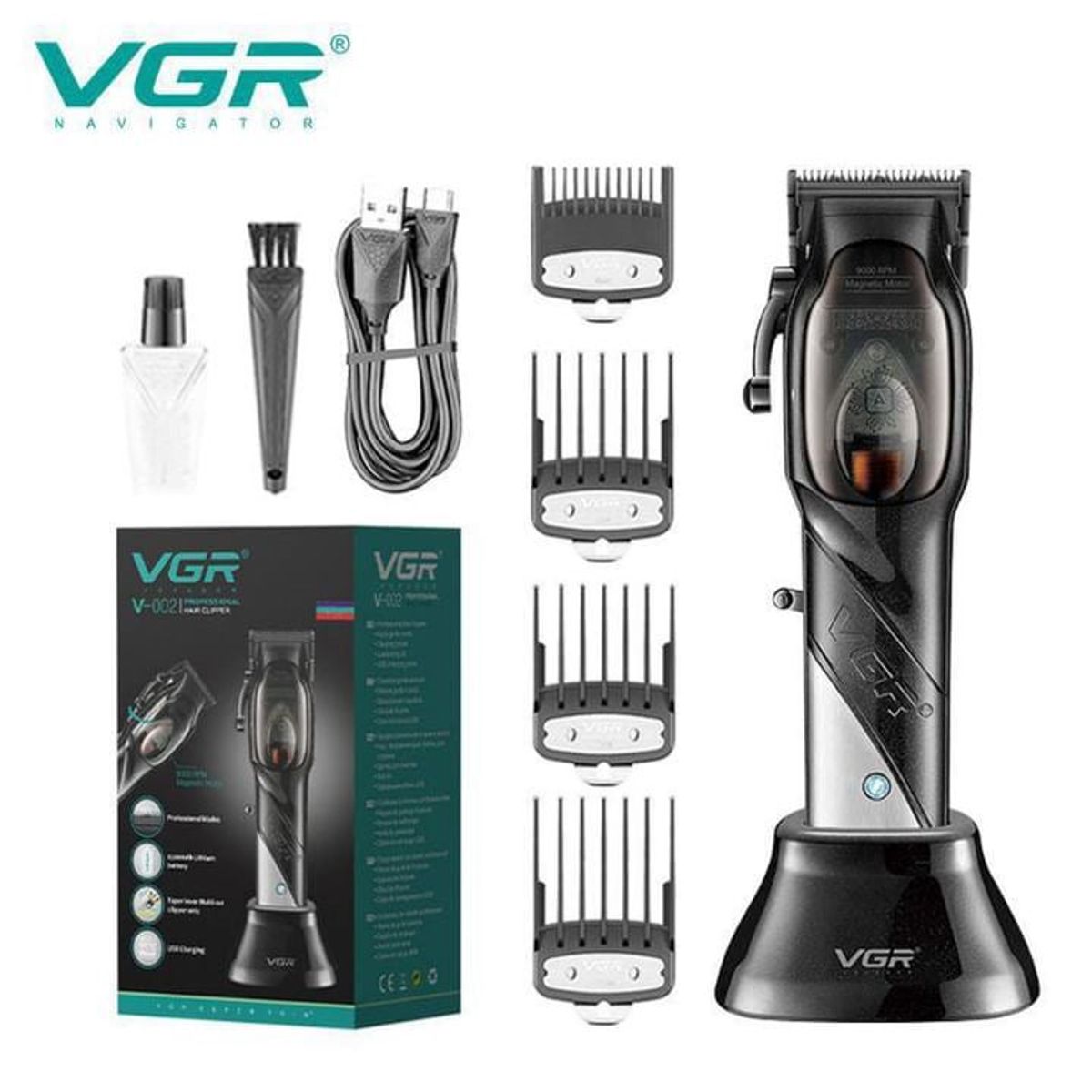 VGR - Vgr Cortadora De Cabello Rpm 9000 Con Motor Magnético V-002